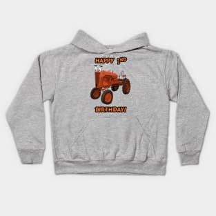 Happy 2nd birthday tractor design Kids Hoodie